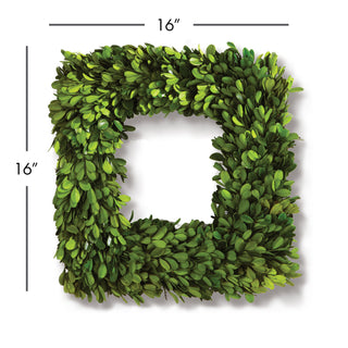 BOXWOOD SQUARE WREATH 16"