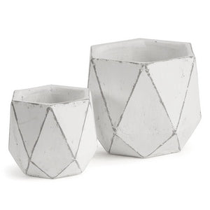 GEOMETRIC CACHEPOTS, SET OF 2