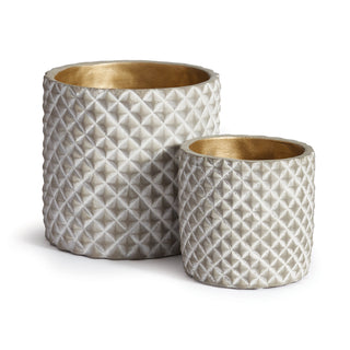 QUILTED POTS, SET OF 2