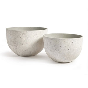 CONCRETELITE JESSE WIDE POTS, SET OF 2