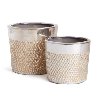 IMPRESSION TAPERED POTS, SET OF 2