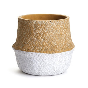 BASKETWEAVE BELLY POT LARGE