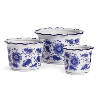 BB DYNASTY SCALLOPED POTS, SET OF 3