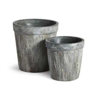 HANS FAUX BOIS POTS, SET OF 2