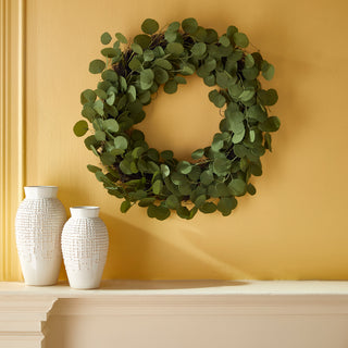 SILVER DOLLAR EUCALYPTUS WREATH 26"