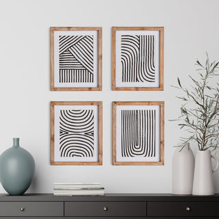 ACHROMATIC LINEAR PETITE PRINTS, SET OF 4