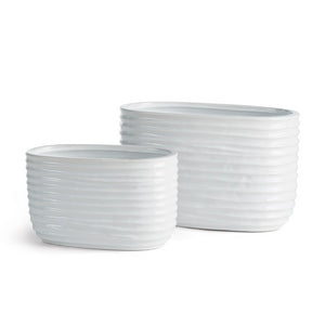 EDINA OVAL CACHEPOTS, SET OF 2