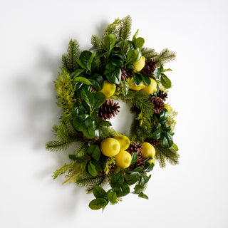 LEMON & MIXED BOTANICALS WREATH 26"
