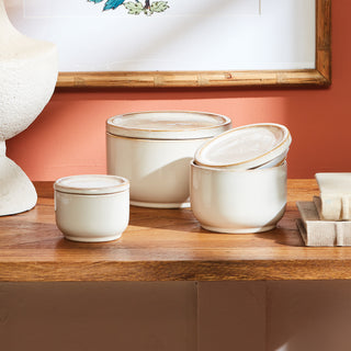 JOANNE DECORATIVE LIDDED JARS, SET OF 3