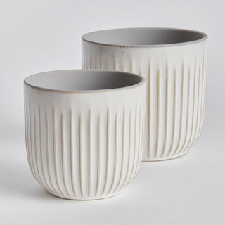 ALBA POTS WHITE, SET OF 2