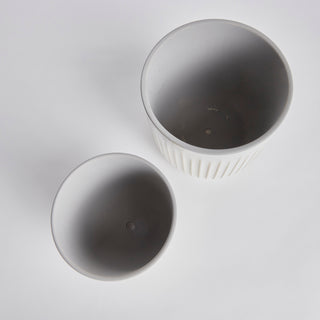 ALBA POTS WHITE, SET OF 2