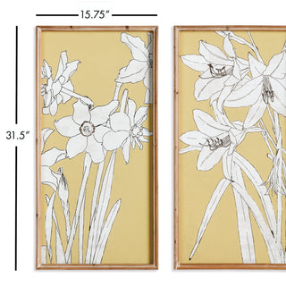 FLOWERING AMARYLLIS PRINTS, SET OF 2
