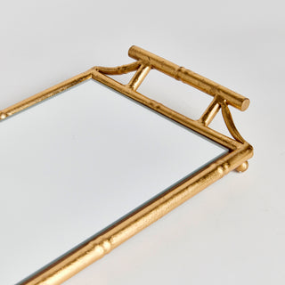 DAPHNE NARROW MIRRORED TRAY WITH HANDLES