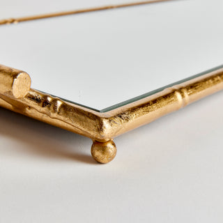 DAPHNE NARROW MIRRORED TRAY WITH HANDLES