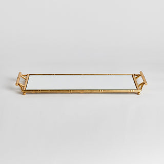 DAPHNE NARROW MIRRORED TRAY WITH HANDLES