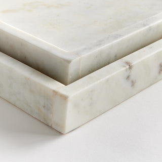AMANI SQUARE MARBLE TRAYS LARGE, SET OF 2