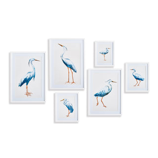BLUE HERON GALLERY PRINTS, SET OF 6