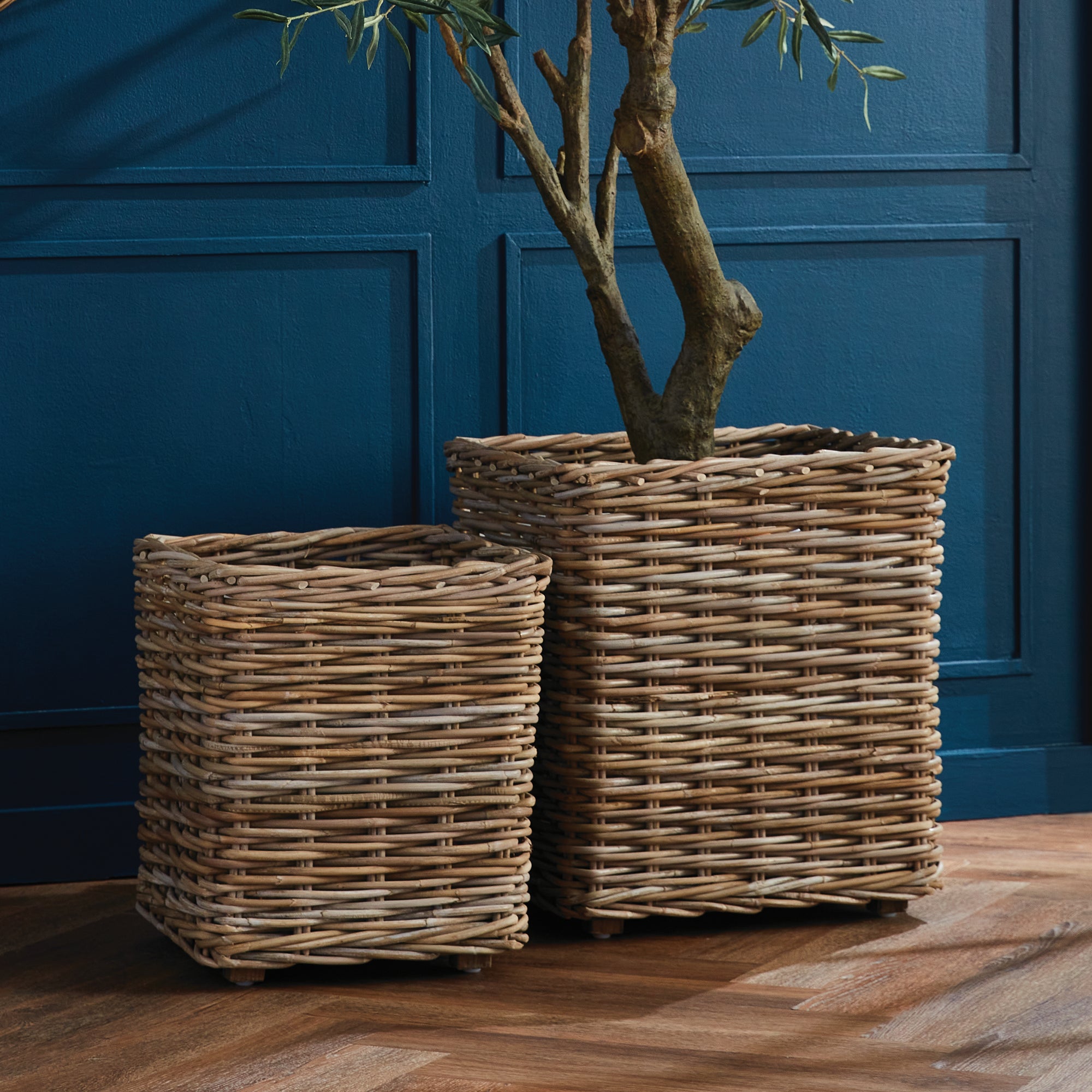 rattan box planters HARRISON PLANTERS, SET OF 2 – Napa Home & Garden