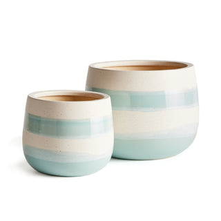 LIA HAND-PAINTED POTS, SET OF 2