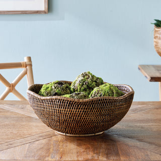 BURMA RATTAN SCALLOPED EDGE BOWL