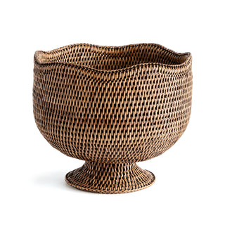 BURMA RATTAN  FOOTED CACHEPOT