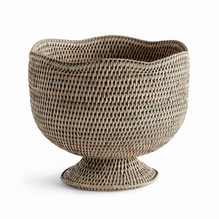 BURMA RATTAN FOOTED CACHEPOT