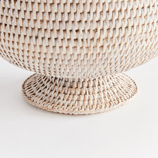 BURMA RATTAN FOOTED CACHEPOT