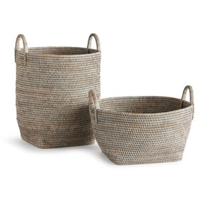BURMA RATTAN ORCHARD BASKETS, SET OF 2
