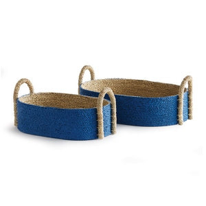 TIANA SEAGRASS SHORT OVAL BASKETS, SET OF 2