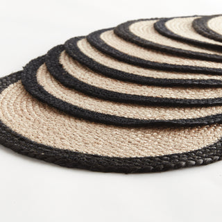 JUTE COIL ROUND PLACEMATS, SET OF 8