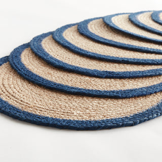 JUTE COIL ROUND PLACEMATS, SET OF 8