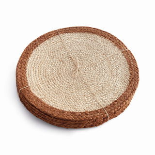 JUTE COIL ROUND PLACEMATS, SET OF 8