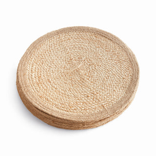 JUTE COIL ROUND PLACEMATS, SET OF 8
