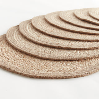 JUTE COIL ROUND PLACEMATS, SET OF 8