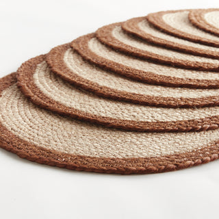 JUTE COIL ROUND PLACEMATS, SET OF 8