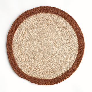 JUTE COIL ROUND PLACEMATS, SET OF 8