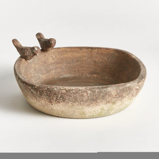 WEATHERED GARDEN SQUARE BIRD TRAY