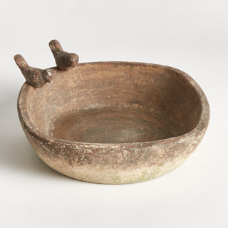 WEATHERED GARDEN SQUARE BIRD TRAY