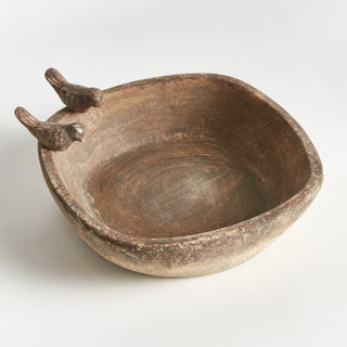 WEATHERED GARDEN SQUARE BIRD TRAY