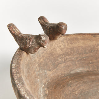 WEATHERED GARDEN SQUARE BIRD TRAY