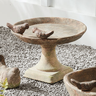 WEATHERED GARDEN BIRD BATH