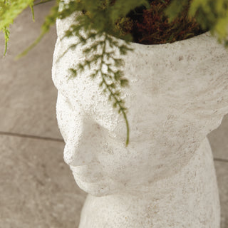 WEATHERED GARDEN FEMALE BUST PLANTER