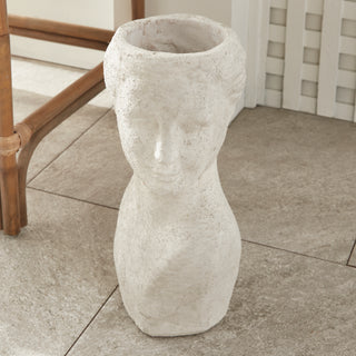 WEATHERED GARDEN FEMALE BUST PLANTER