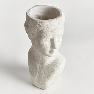 WEATHERED GARDEN FEMALE BUST PLANTER