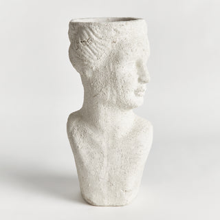 WEATHERED GARDEN FEMALE BUST PLANTER