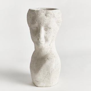 WEATHERED GARDEN FEMALE BUST PLANTER