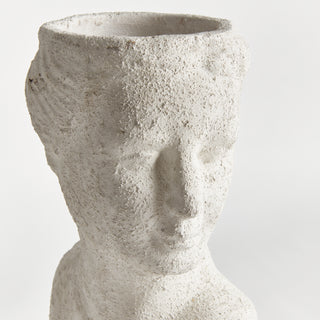 WEATHERED GARDEN FEMALE BUST PLANTER