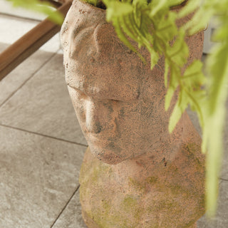 WEATHERED GARDEN MALE BUST PLANTER
