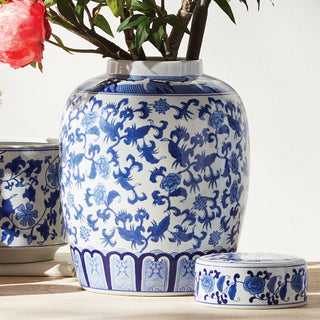 BARCLAY BUTERA DYNASTY BLOSSOM LIDDED JAR