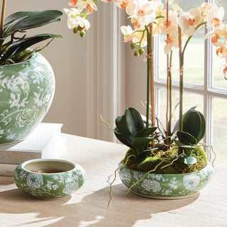 IMPERIAL LOTUS LOW POTS, SET OF 2